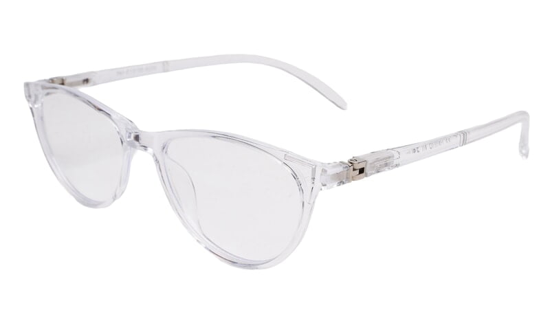 Soigné Female Cat Eye Spectacle Frames.Transparent-Large Soigné Female Cat Eye Spectacle Frames.Transparent-Large