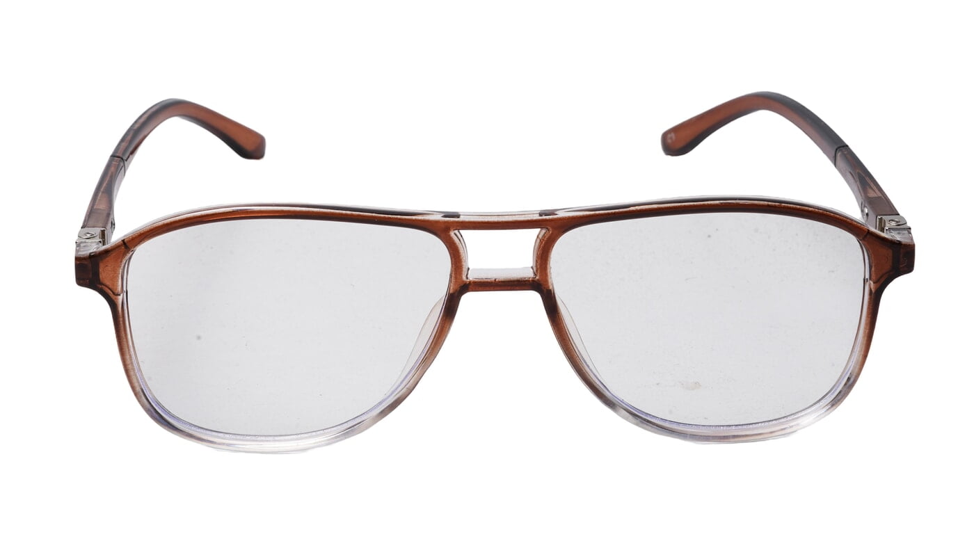 Soigné Unisex Aviator Spectacle Frame.Brown&Transparent-Large Soigné Unisex Aviator Spectacle Frame.Brown&Transparent-Large