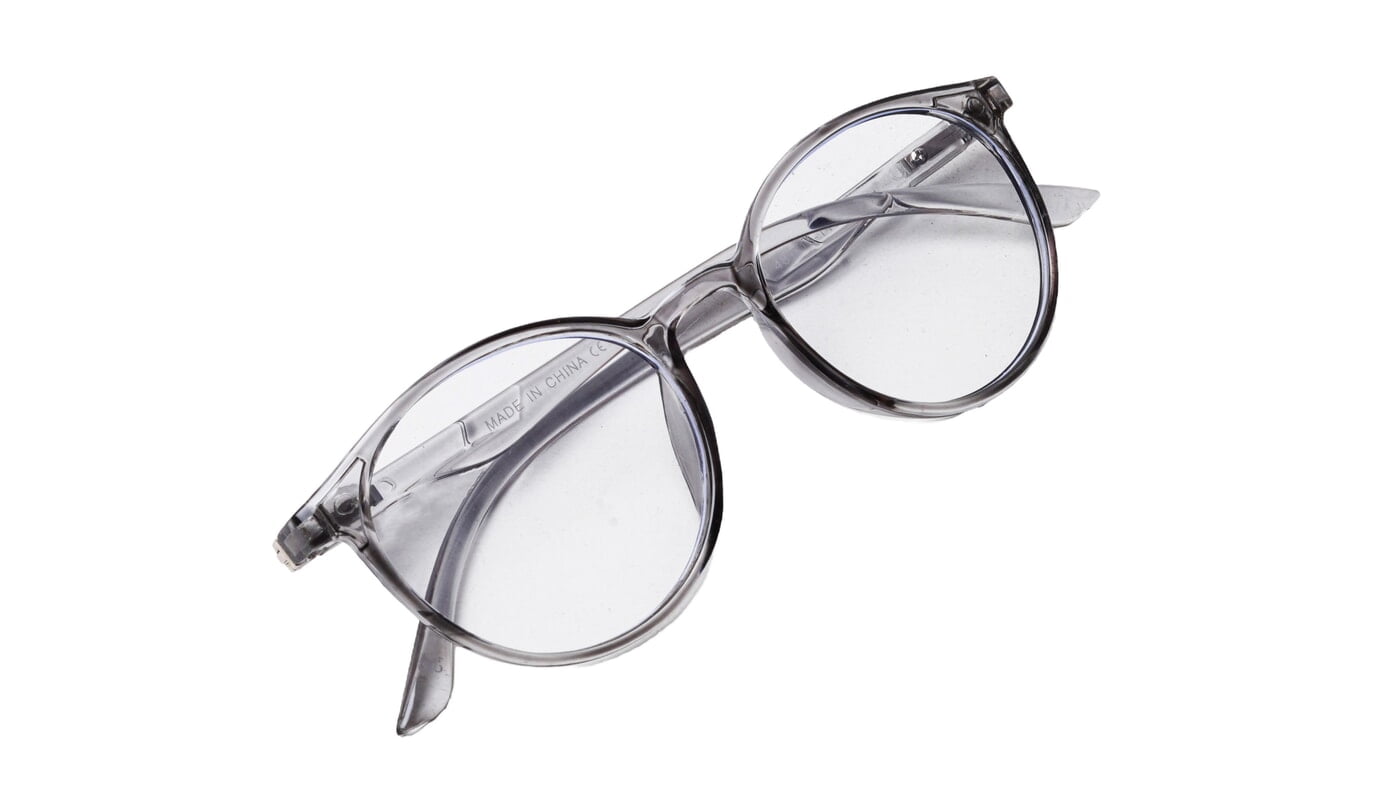 Soigné Unisex Medium Round Spectacle Frame.See Through Gray Rim Soigné Unisex Medium Round Spectacle Frame.See Through Gray Rim