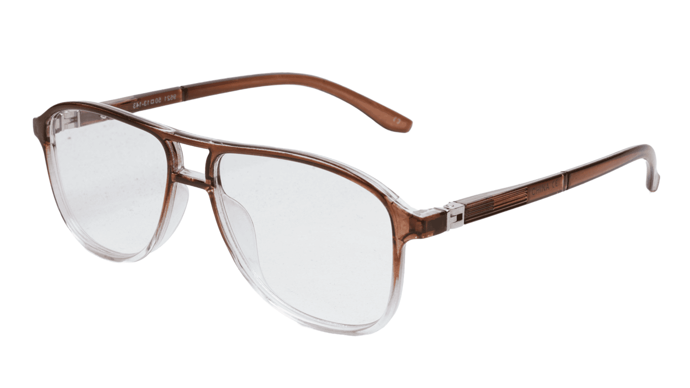 Soigné Unisex Aviator Spectacle Frame.Brown&Transparent-Large Soigné Unisex Aviator Spectacle Frame.Brown&Transparent-Large