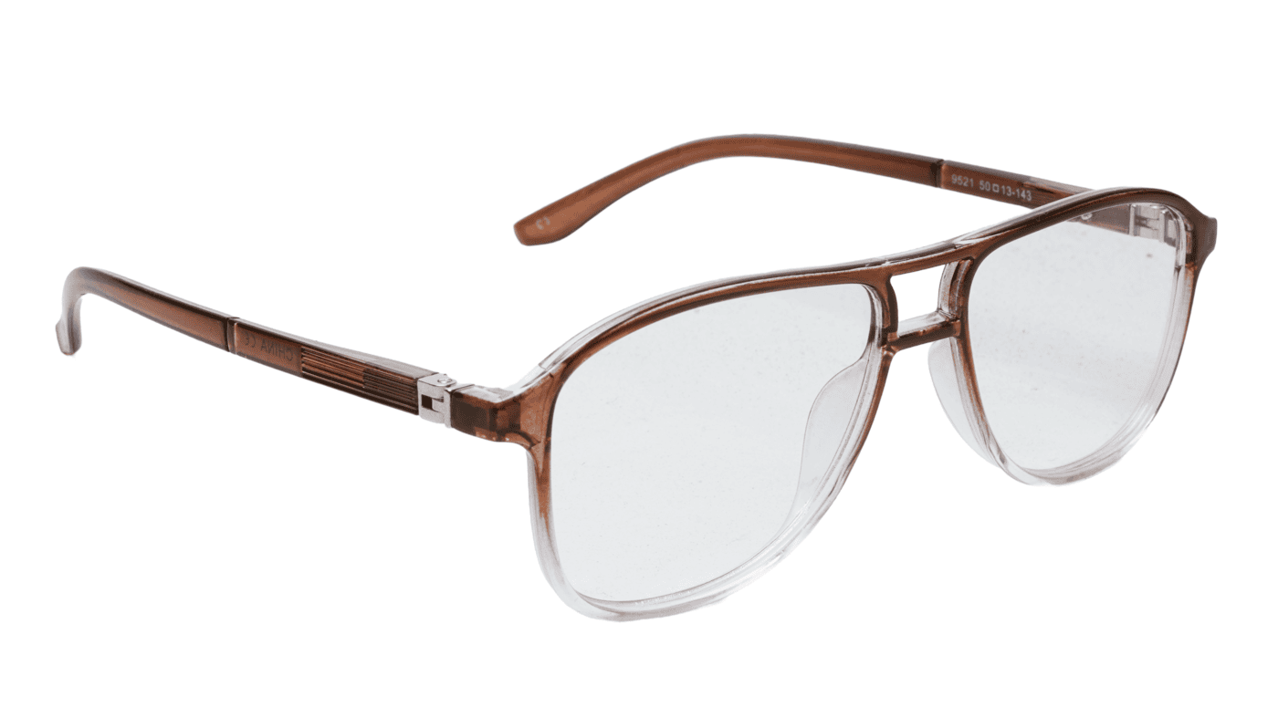 Soigné Unisex Aviator Spectacle Frame.Brown&Transparent-Large Soigné Unisex Aviator Spectacle Frame.Brown&Transparent-Large