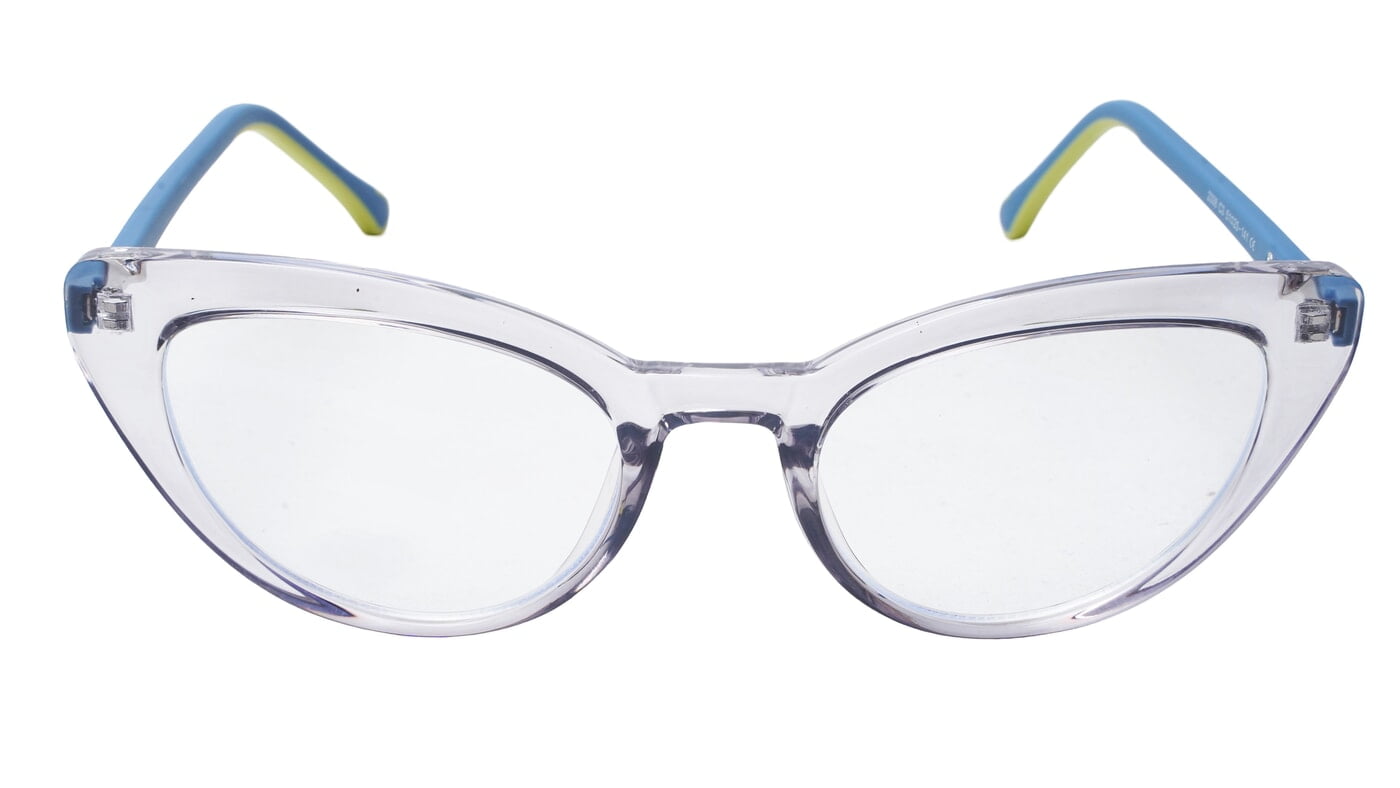 Soigné Female Large Cat Eye Spectacle Frame.See Through Light Gray Rim Soigné Female Large Cat Eye Spectacle Frame.See Through Light Gray Rim