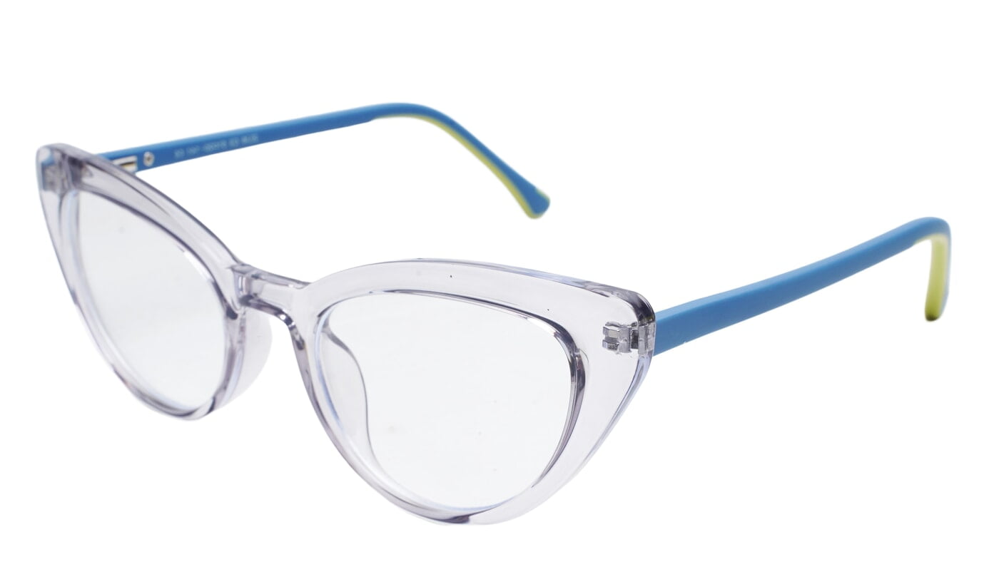 Soigné Female Large Cat Eye Spectacle Frame.See Through Light Gray Rim Soigné Female Large Cat Eye Spectacle Frame.See Through Light Gray Rim
