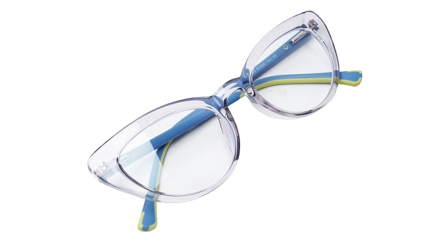 Soigné Female Large Cat Eye Spectacle Frame.See Through Light Gray Rim Soigné Female Large Cat Eye Spectacle Frame.See Through Light Gray Rim