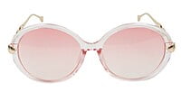 Female Oversized Round Sunglasses. Transparent Color Rim