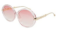 Female Oversized Round Sunglasses. Transparent Color Rim