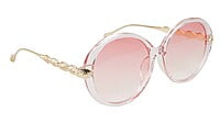 Female Oversized Round Sunglasses. Transparent Color Rim