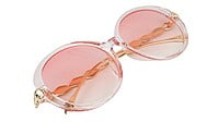 Female Oversized Round Sunglasses. Transparent Color Rim