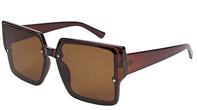 Female Oversized Square Sunglasses. Brown Color Frame