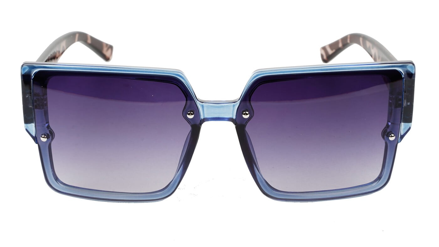 Female Oversized Square Sunglasses. Dark Blue Color Rim Female Oversized Square Sunglasses. Dark Blue Color Rim