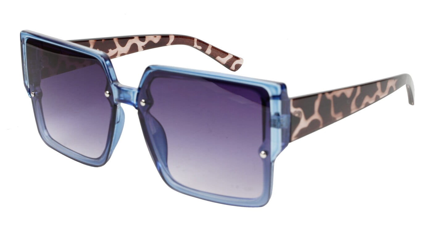 Female Oversized Square Sunglasses. Dark Blue Color Rim Female Oversized Square Sunglasses. Dark Blue Color Rim