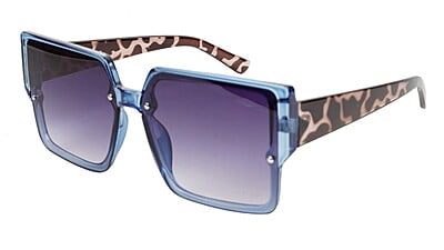 Female Oversized Square Sunglasses. Dark Blue Color Rim