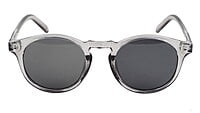 Unisex Medium Round Sunglass. See Through Grey Frame.