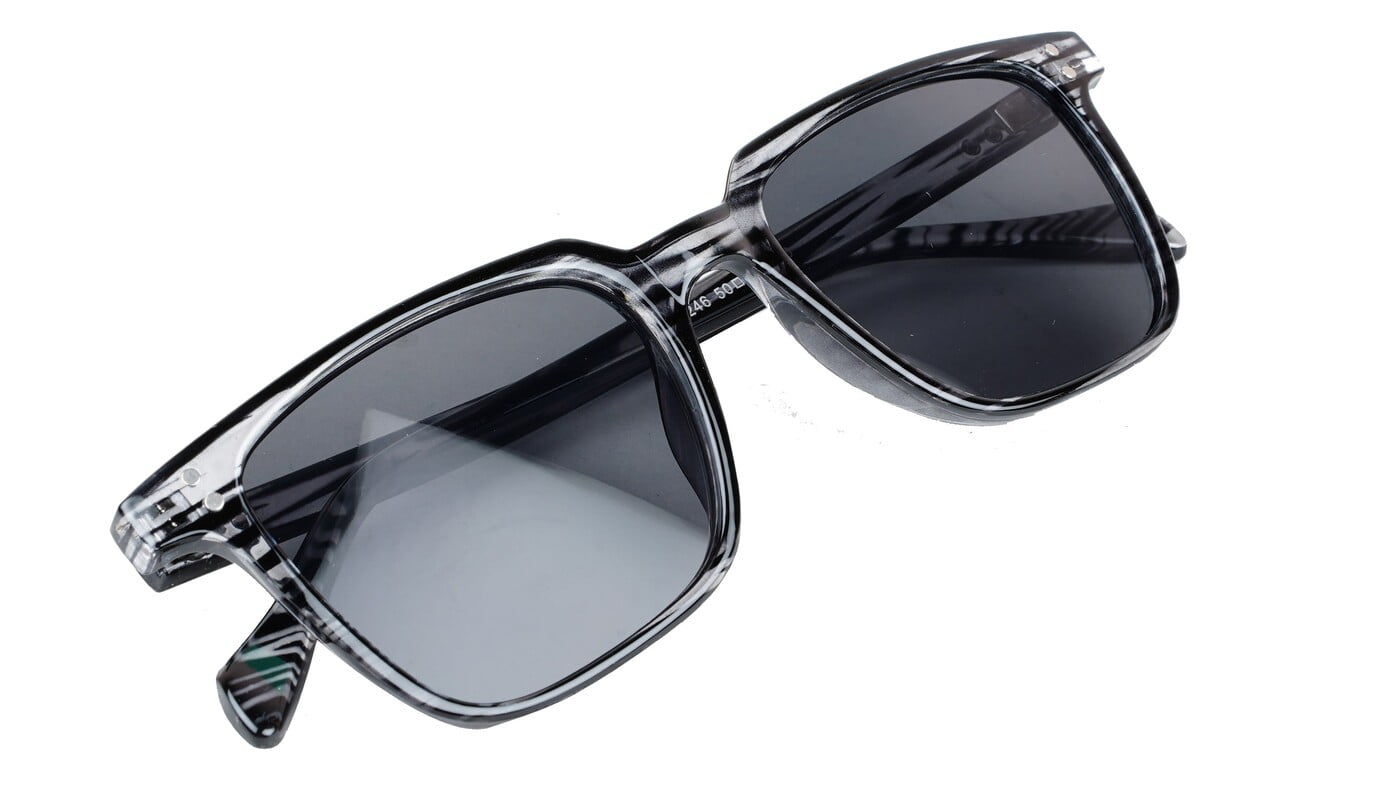 Unisex Medium Square Sunglasses. Black & Transparent Frame. Unisex Medium Square Sunglasses. Black & Transparent Frame.