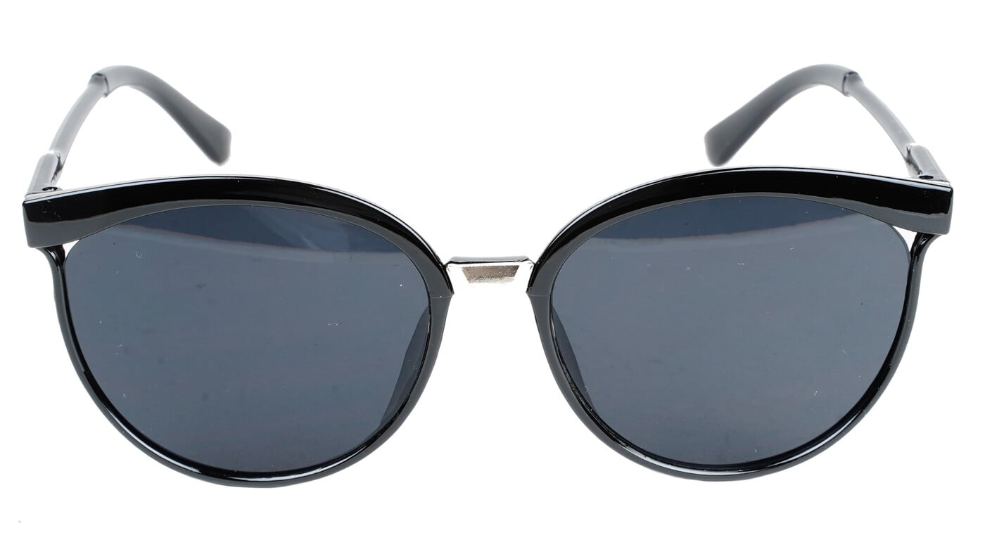 Female Oversized Round Sunglasses. Glossy Black Frame Female Oversized Round Sunglasses. Glossy Black Frame