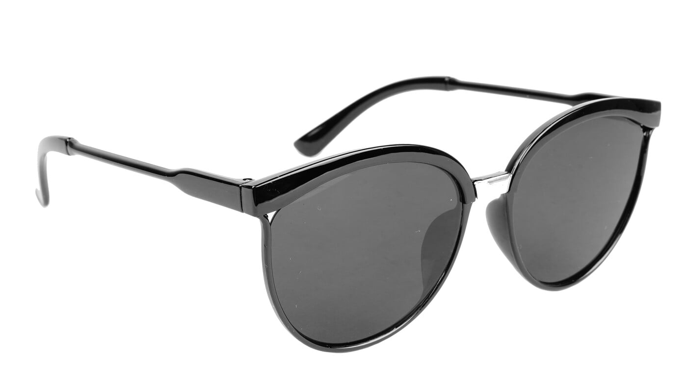 Female Oversized Round Sunglasses. Glossy Black Frame Female Oversized Round Sunglasses. Glossy Black Frame
