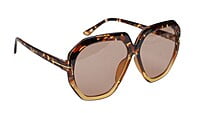 Female Oversized Sunglasses. Tortoise Print & Brown Frame.