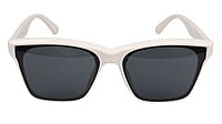 Female Medium Square Sunglass. Cream Color Frame.