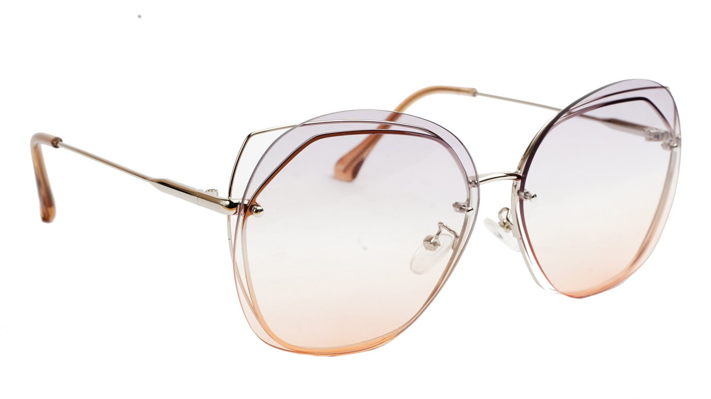 Female Oversized Sunglasses. See Through Grey &Orange Lens Female Oversized Sunglasses. See Through Grey &Orange Lens