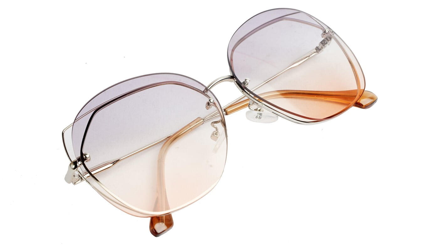 Female Oversized Sunglasses. See Through Grey &Orange Lens Female Oversized Sunglasses. See Through Grey &Orange Lens