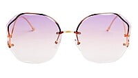 Female Oversized Sunglasses. See Through Blue & Pink Lens