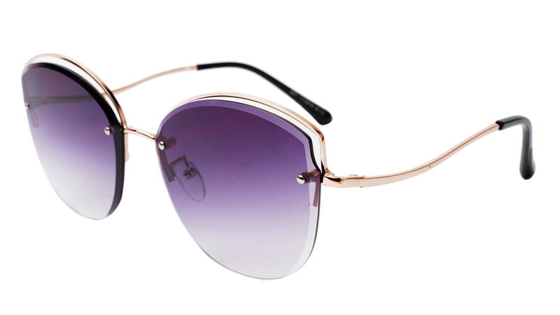 Female Oversize Sunglasses. See Through Brown Lens