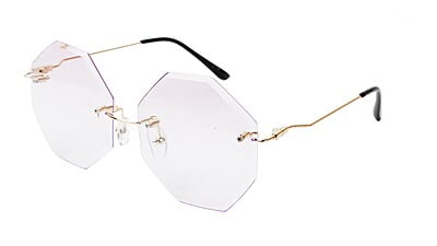 Oversize Rimless Octagon Sunglasses For Girls & Women