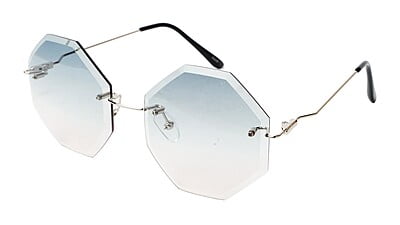 Rimless Oversized Octagon Sunglasses For Girls & Women
