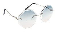 Rimless Oversized Octagon Sunglasses For Girls & Women