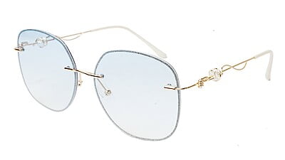 Oversized Sunglasses For Girls&Women. See Through Light Blue Lens