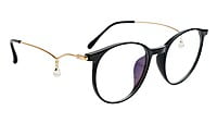 Round Medium Spectacle Frame For Girls&Women. Gold &Black Frame