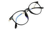 Round Medium Spectacle Frame For Girls&Women. Gold &Black Frame