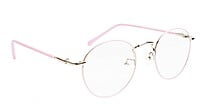 Round Medium Spectacle Frame For Girls&Women. Pink &Silver Frame