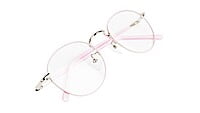 Round Medium Spectacle Frame For Girls&Women. Pink &Silver Frame