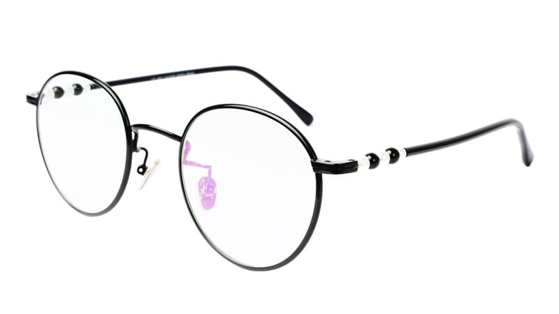 Round Medium Spectacle Frame For Girls&Women. Black Frame