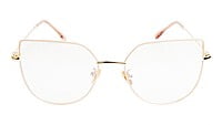 Female Oversized Cat Eye Spectacle Frame. Gold & Cream Frame