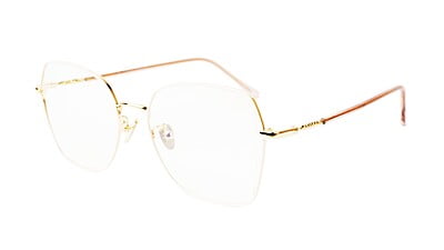 Unisex Oversized Spectacle Frame. Cream &Golden Frame