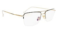 Unisex Half Rim Rectangular Spectacle Frame. Gold&Black Frame