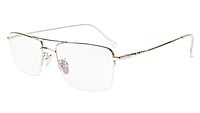 Unisex Half Rimmed Rectangular Spectacle Frame. Silver Frame