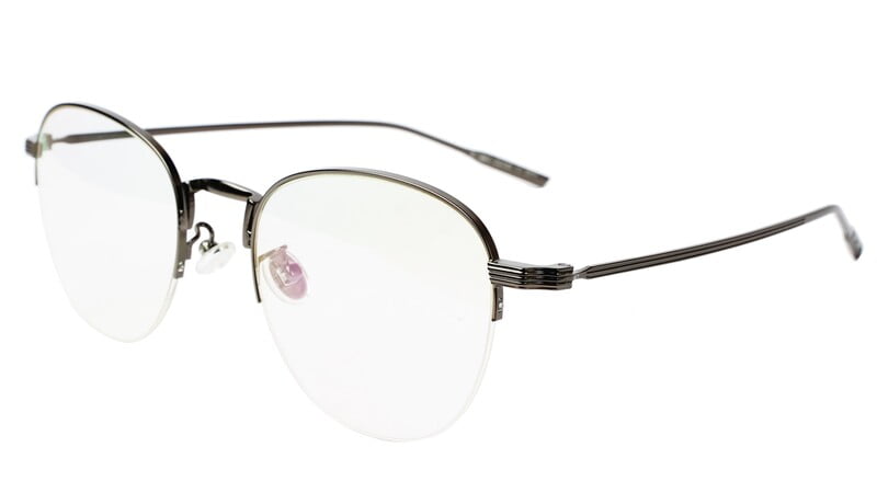 Unisex Half Rim Medium Round Spectacle Frame. Grey Frame