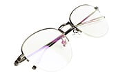 Unisex Half Rim Medium Round Spectacle Frame. Grey Frame