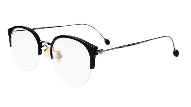 Unisex Medium Half Rim Round Spectacle Frame. Matte Black &Grey Frame Unisex Medium Half Rim Round Spectacle Frame. Matte Black &Grey Frame