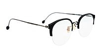 Unisex Medium Half Rim Round Spectacle Frame. Matte Black &Grey Frame