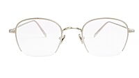 Unisex Medium Half Rim Round Spectacle Frame. Silver Frame