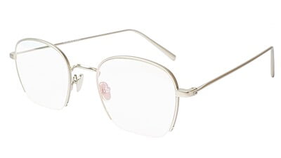 Unisex Medium Half Rim Round Spectacle Frame. Silver Frame