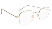 Unisex Medium Half Rim Round Spectacle Frame. Silver Frame