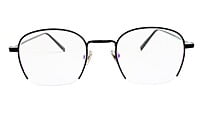 Unisex Medium Half Rim Round Spectacle Frame. Black Frame