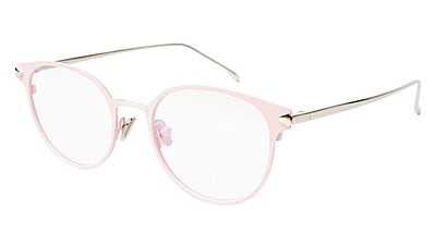 Girls & Women Round Medium Spectacle Frame. Pink & Silver Frame