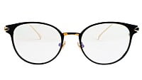 Unisex Medium Round Spectacle Frame. Black & Golden Frame