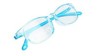 Unisex Rectangular Spectacle Frame For Kids. Light Blue Frame. Age-(10-15)Years.